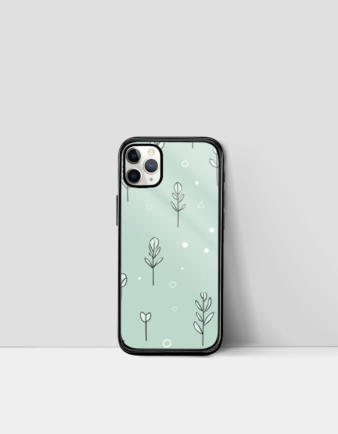 Sage Sketch | Premium Glossy Protective iPhone Glass Case